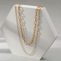 Streetwear Solid Color Stainless Steel Layered Necklaces Stainless Steel Necklaces 1 Piece main image 4