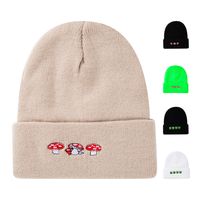 Unisex Simple Style Mushroom Frog Embroidery Crimping Wool Cap main image 6