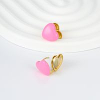 Fashion Round Heart Shape Copper Plating Ear Studs 1 Pair main image 9