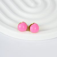 Fashion Round Heart Shape Copper Plating Ear Studs 1 Pair main image 2