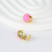 Fashion Round Heart Shape Copper Plating Ear Studs 1 Pair main image 3