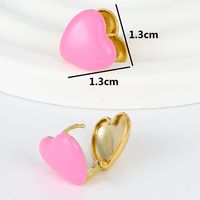 Fashion Round Heart Shape Copper Plating Ear Studs 1 Pair sku image 2
