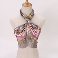 Women's Fashion Chains Print Satin Silk Scarves main image 4