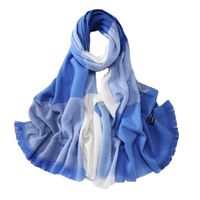 Femmes Mode Bloc De Couleur Imitation Cachemire Pashmina Foulards main image 6