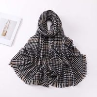 Women's Fashion Lattice Imitation Cashmere Tassel Pashmina Scarves sku image 1