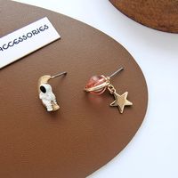 Fashion Cartoon Character Moon Alloy Plating Women's Earrings 1 Pair main image 1