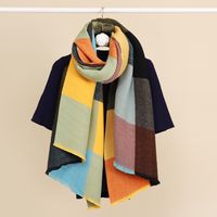 Women's Fashion Color Block Imitation Cashmere Pashmina Scarves sku image 5