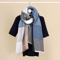 Women's Fashion Color Block Imitation Cashmere Pashmina Scarves sku image 6