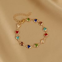 Fashion Heart Shape Butterfly Alloy Inlay Artificial Pearls Rhinestones Women's Bracelets 1 Piece sku image 10