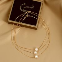 Fashion Geometric Artificial Pearls Alloy Wholesale Pendant Necklace main image 2