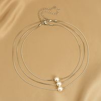 Fashion Geometric Artificial Pearls Alloy Wholesale Pendant Necklace main image 5