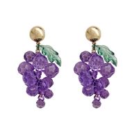 Sweet Fruit Grape Alloy Beaded Women's Drop Earrings 1 Pair main image 4