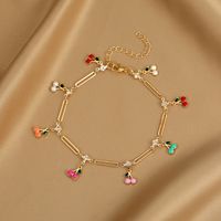 Vacation Devil's Eye Heart Shape Butterfly Alloy Enamel Artificial Pearls Women's Anklet 1 Piece main image 4