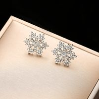Elegant Snowflake Alloy Inlay Rhinestones Women's Earrings Necklace main image 3
