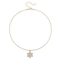 Elegant Snowflake Alloy Inlay Rhinestones Women's Earrings Necklace main image 4