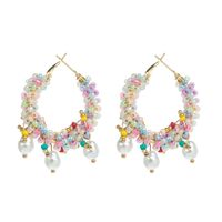 Fashion Geometric Alloy Beaded Artificial Pearls Women's Earrings 1 Pair main image 5
