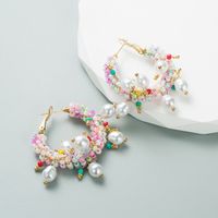Fashion Geometric Alloy Beaded Artificial Pearls Women's Earrings 1 Pair sku image 7
