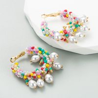 Fashion Geometric Alloy Beaded Artificial Pearls Women's Earrings 1 Pair sku image 6