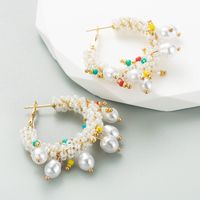 Fashion Geometric Alloy Beaded Artificial Pearls Women's Earrings 1 Pair sku image 5