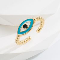 Fashion Eye Copper Open Ring Inlay Zircon Copper Rings 1 Piece sku image 2