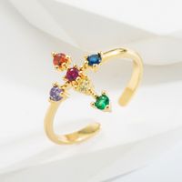 Fashion Cross Copper Rings Inlay Zircon Copper Rings 1 Piece main image 3