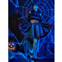 Halloween Cosplay Costume Vampire Retro Embroidery Print Zombie Dress Nhfe153923 sku image 2