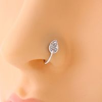 Simple Style Crown Flower Butterfly Copper Plating Inlay Zircon Nose Studs 1 Piece main image 5