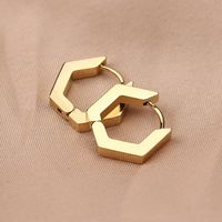 Simple Style Triangle Hexagon Titanium Steel Plating Drop Earrings 1 Pair main image 3