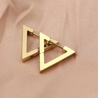 Simple Style Triangle Hexagon Titanium Steel Plating Drop Earrings 1 Pair main image 2