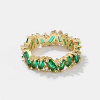 Fashion Geometric Copper Rings Gold Plated Zircon Copper Rings 1 Piece main image 2