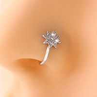 Fashion Heart Shape Eye Butterfly Copper Plating Inlay Zircon Nose Studs 1 Piece main image 9