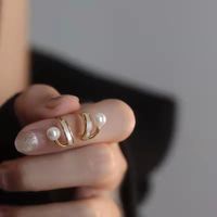Fashion Geometric Alloy Inlay Artificial Pearls Women's Ear Studs 1 Pair sku image 1