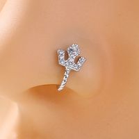 Fashion Heart Shape Eye Butterfly Copper Plating Inlay Zircon Nose Studs 1 Piece main image 5