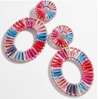 Womens Round Hand-woven Double Circle Alloy Earrings Nhll123869 sku image 11
