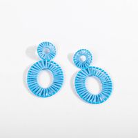 Womens Round Hand-woven Double Circle Alloy Earrings Nhll123869 sku image 12