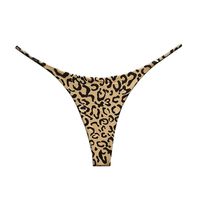 Solid Color Leopard Invisible Low Waist Thong Panties main image 5