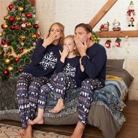 Cute Christmas Tree Snowflake Polyester Printing Patchwork Pants Sets Straight Pants Family Matching Outfits main image 1
