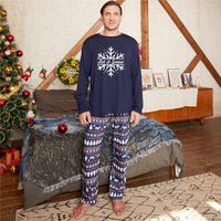 Cute Christmas Tree Snowflake Polyester Printing Patchwork Pants Sets Straight Pants Family Matching Outfits main image 4