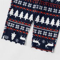 Cute Christmas Tree Snowflake Polyester Printing Patchwork Pants Sets Straight Pants Family Matching Outfits main image 11