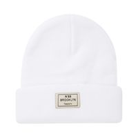 Unisex Fashion Letter Solid Color Embroidery Crimping Wool Cap main image 5
