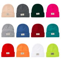 Unisex Fashion Letter Solid Color Embroidery Crimping Wool Cap main image 2