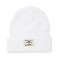 Unisex Fashion Letter Solid Color Embroidery Crimping Wool Cap sku image 6