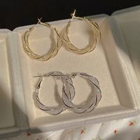 1 Pair Fashion Circle Gold Plated Alloy Hoop Earrings main image 1