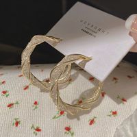 1 Pair Fashion Circle Gold Plated Alloy Hoop Earrings main image 3