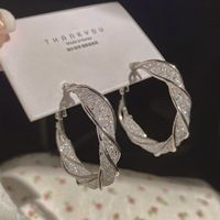 1 Pair Fashion Circle Gold Plated Alloy Hoop Earrings sku image 1