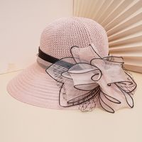 Wholesale Big Flower Chiffon Fashion Wide Brim Sun Hat sku image 1