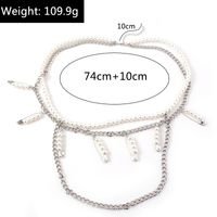 Fashion Solid Color Imitation Pearl Alloy Women's Waist Chain 1 Piece main image 4