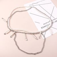 Fashion Solid Color Imitation Pearl Alloy Women's Waist Chain 1 Piece main image 3