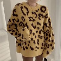 Women's Sweater Long Sleeve Sweaters & Cardigans Fashion Leopard main image 3