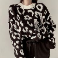 Women's Sweater Long Sleeve Sweaters & Cardigans Fashion Leopard main image 8
